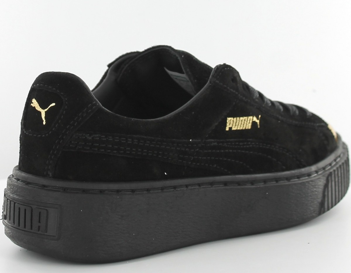 Puma suede platforme gold noir-gold