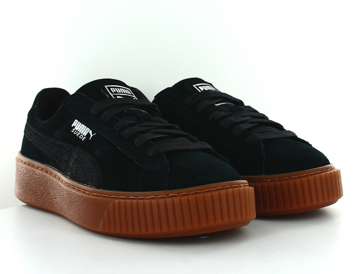 Puma Suede platform gum Noir-Gomme