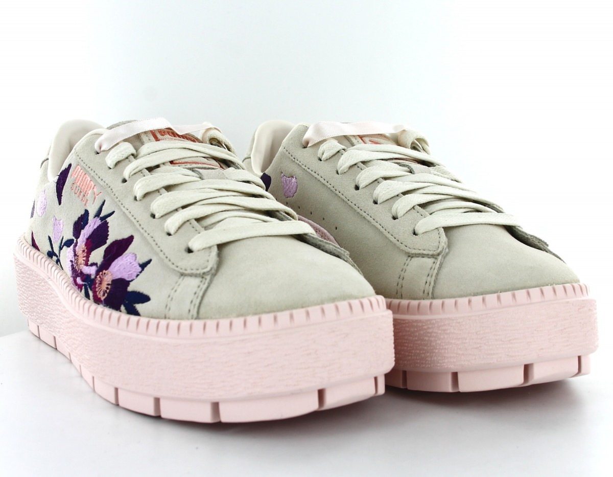 Puma Platform trace flowery Beige fleuri