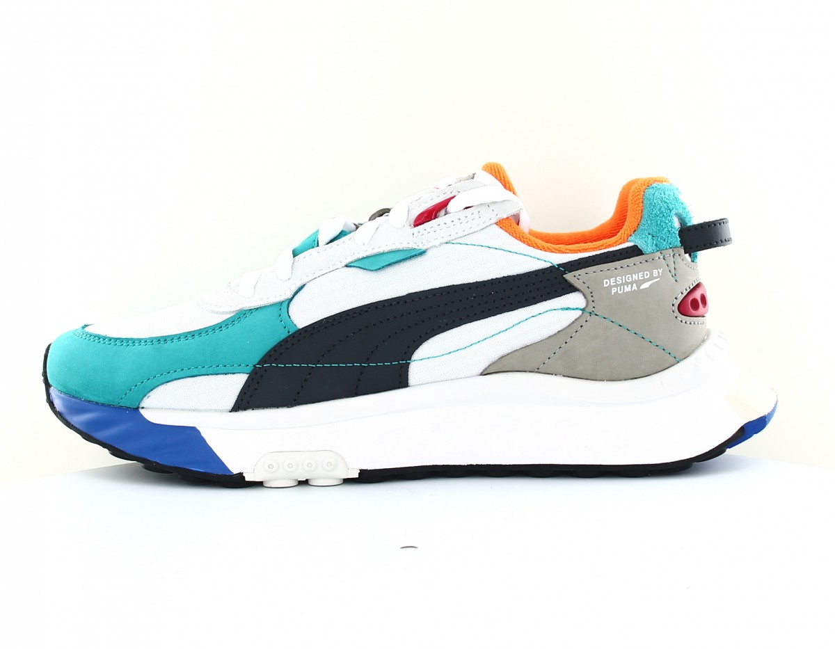 Puma Wild rider layers blanc gris bleu orange