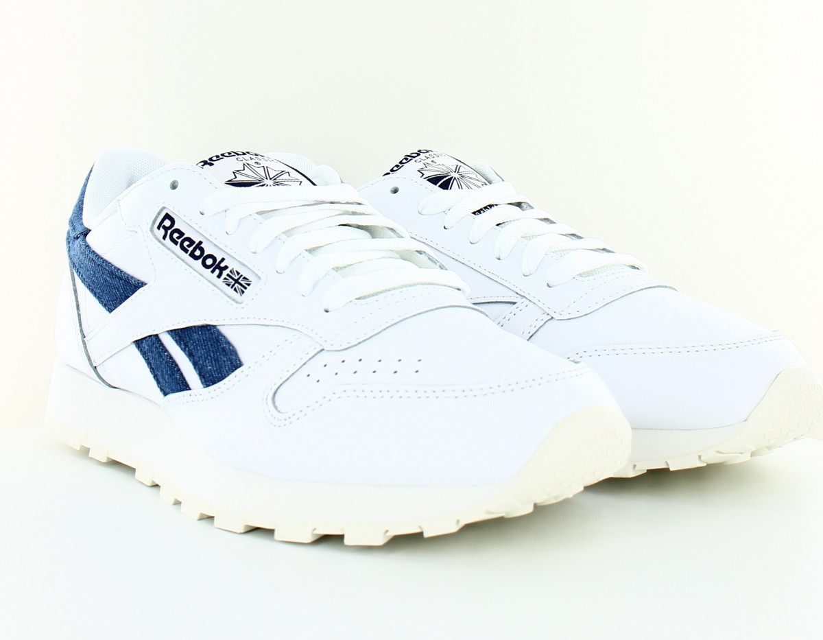 Reebok Cl leather blanc bleu