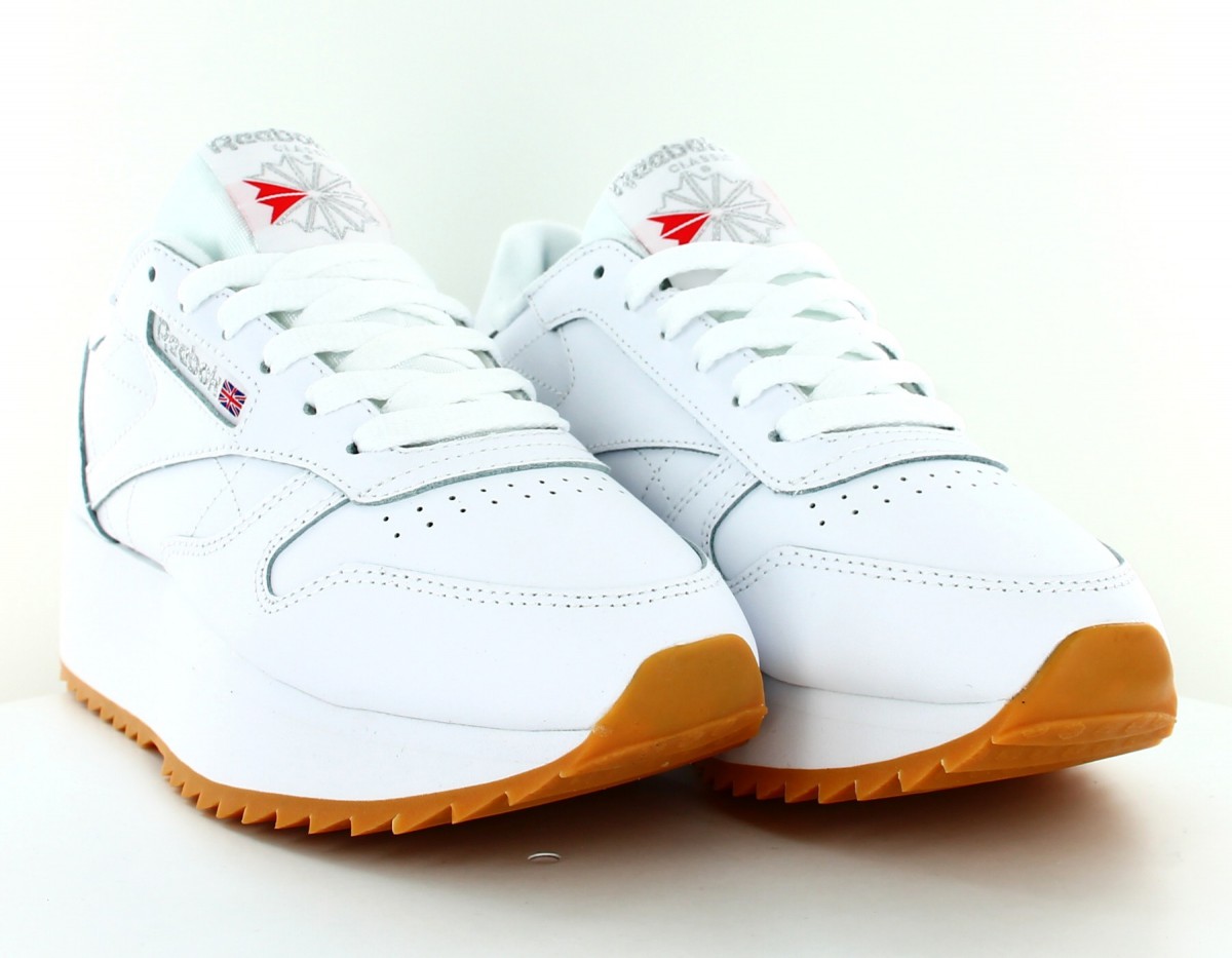Reebok CL leather Double blanc-gomme
