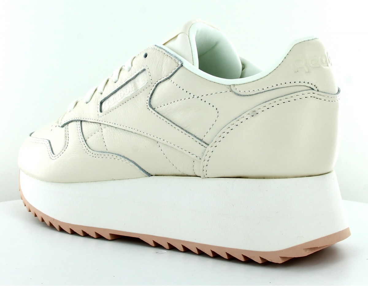 Reebok CL leather Double Beige-blanc