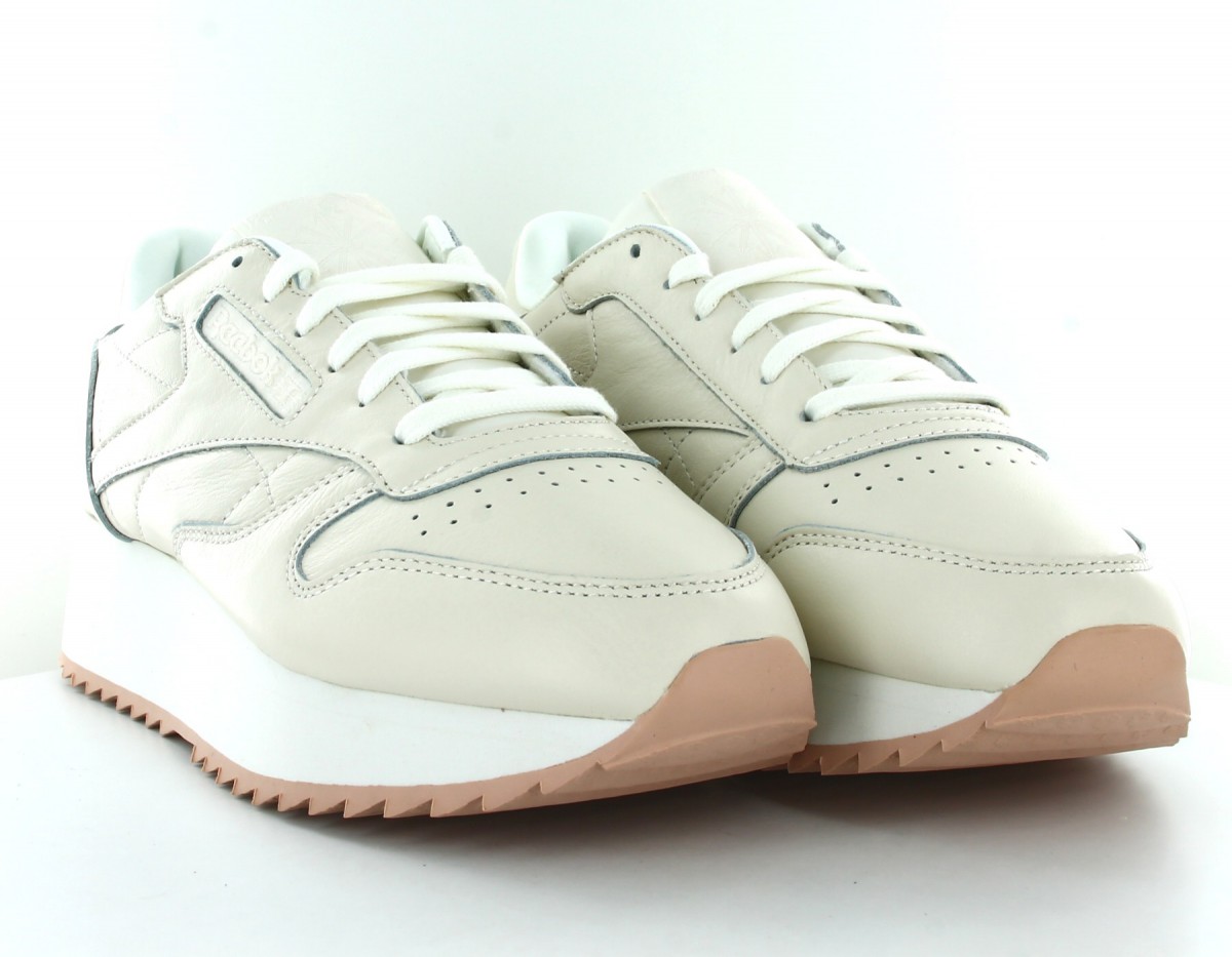 Reebok CL leather Double Beige-blanc