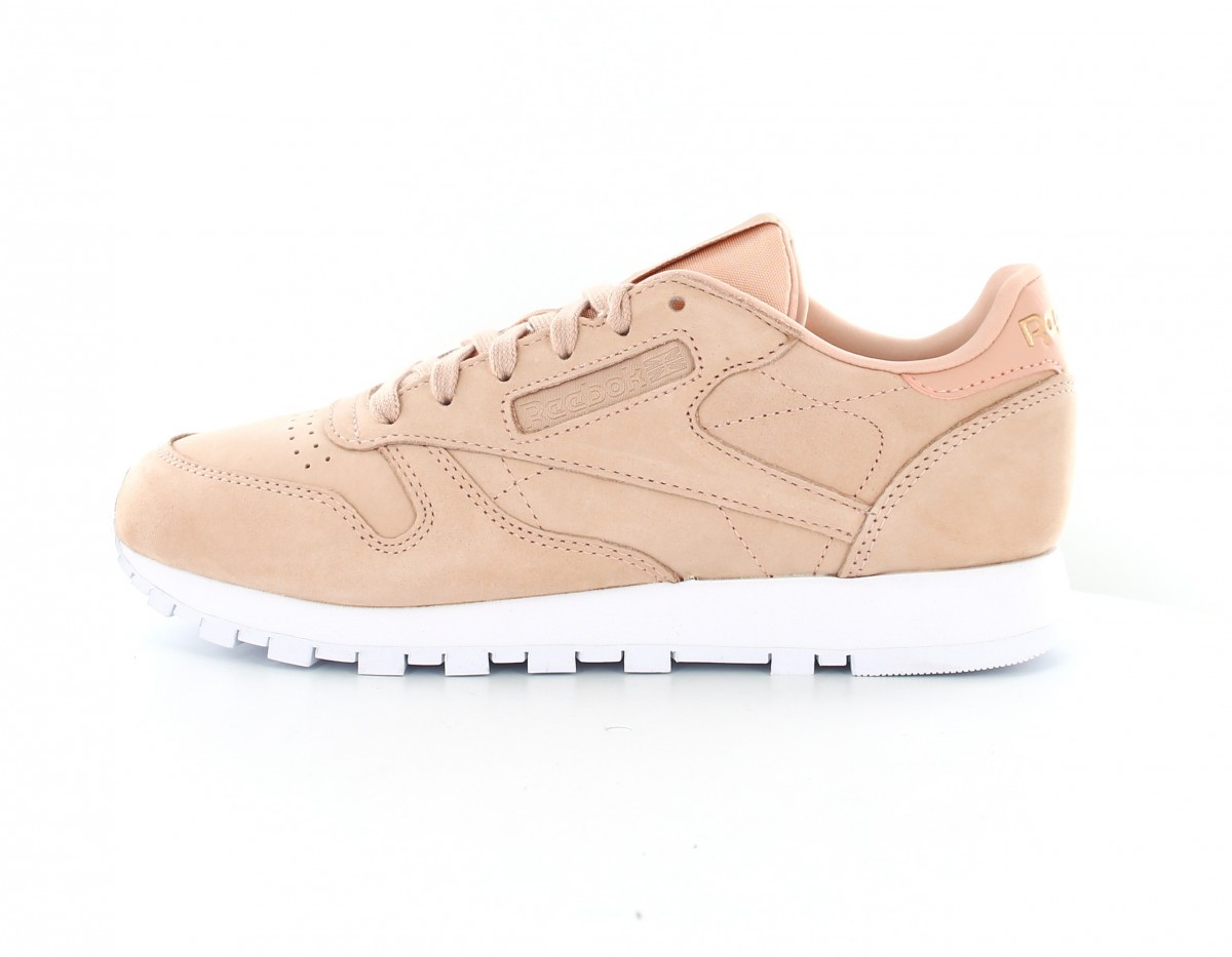 Reebok CL leather nude Rose rose blanc