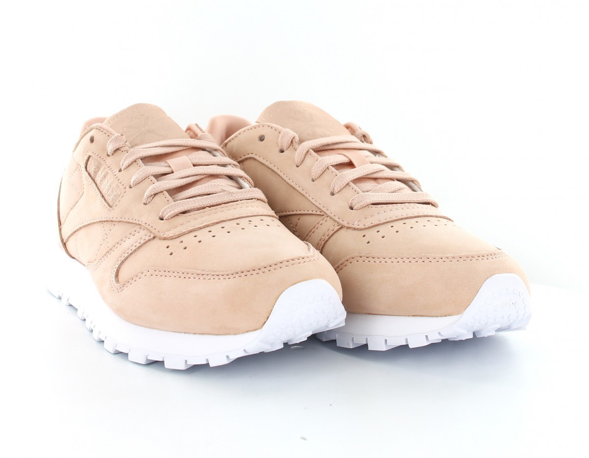 Reebok CL leather nude Rose rose blanc