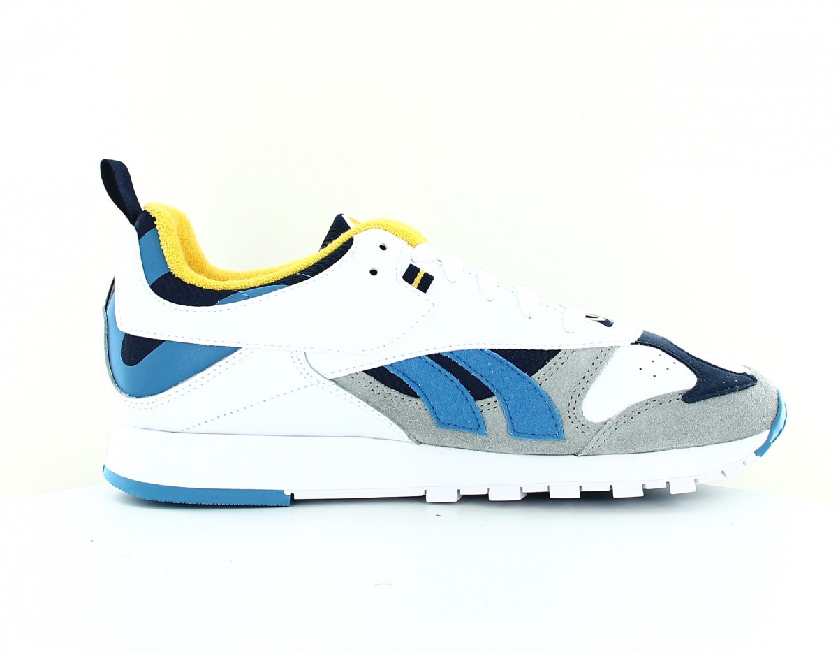 Reebok Cl leather rc 1.0 blanc bleu gris bleu marine jaune