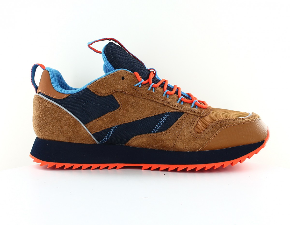 Reebok Cl leather ripple t marron bleu marine orange bleu