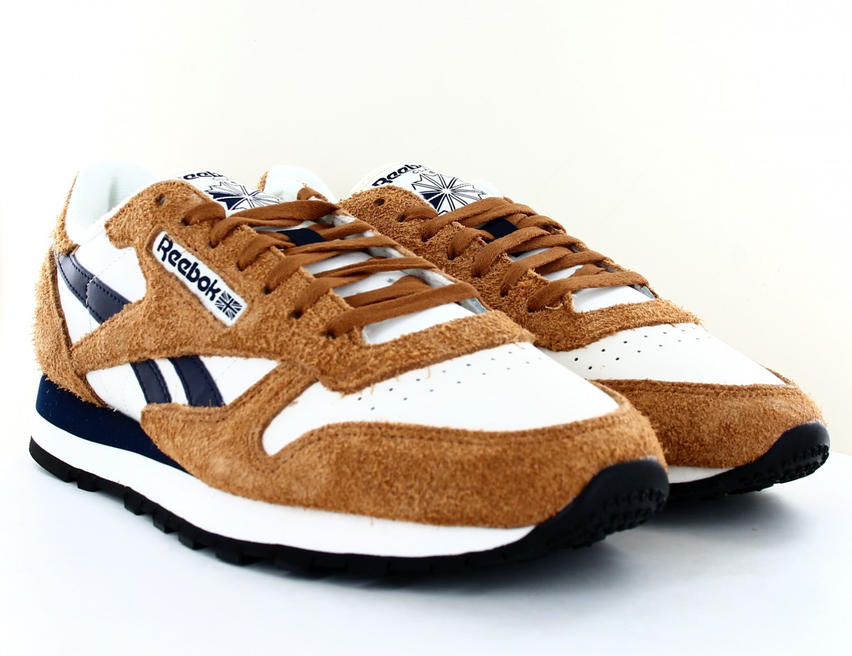 Reebok Classic leather blanc bleu marine beige