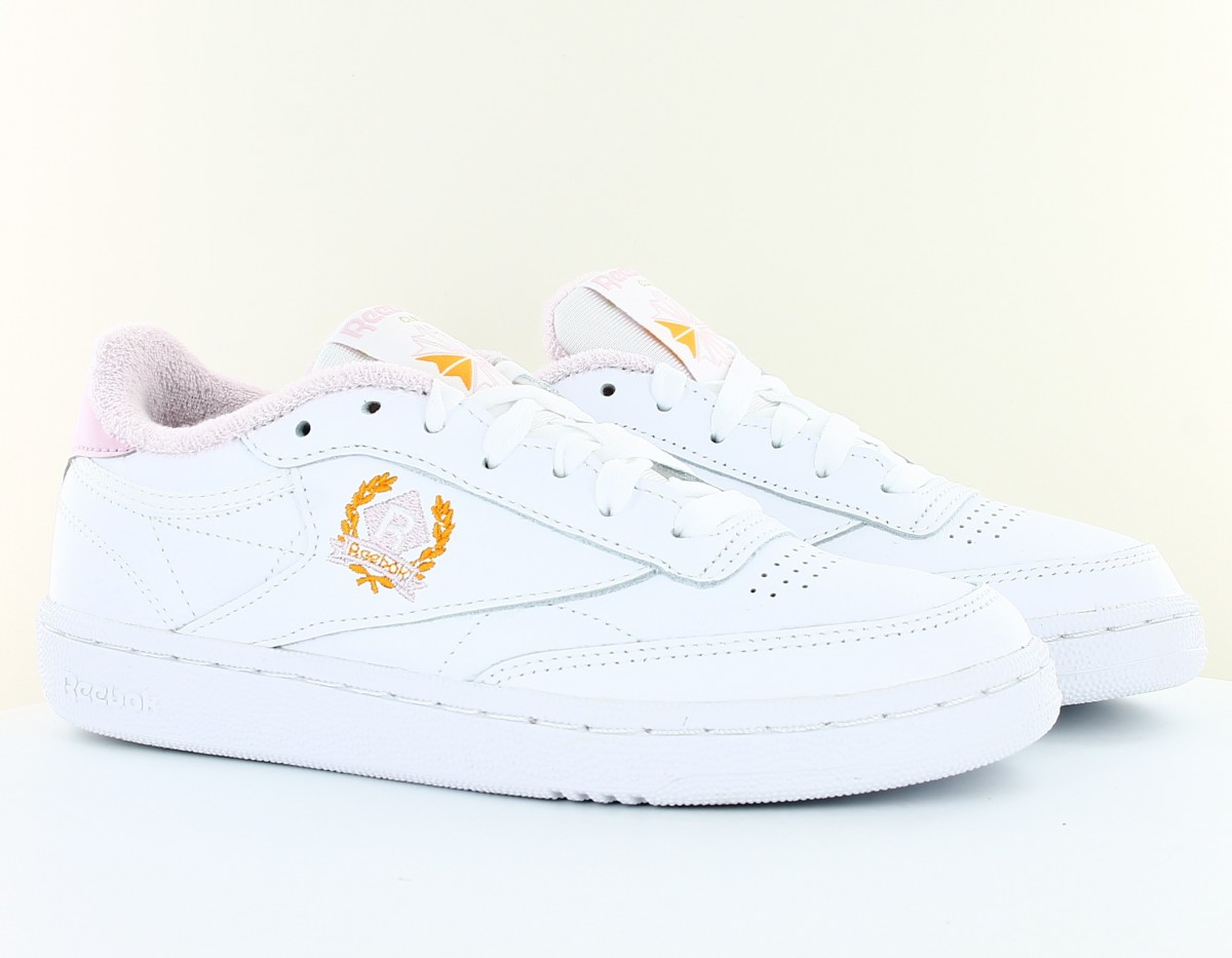 Reebok Club c 85 laurier blanc jaune rose pale