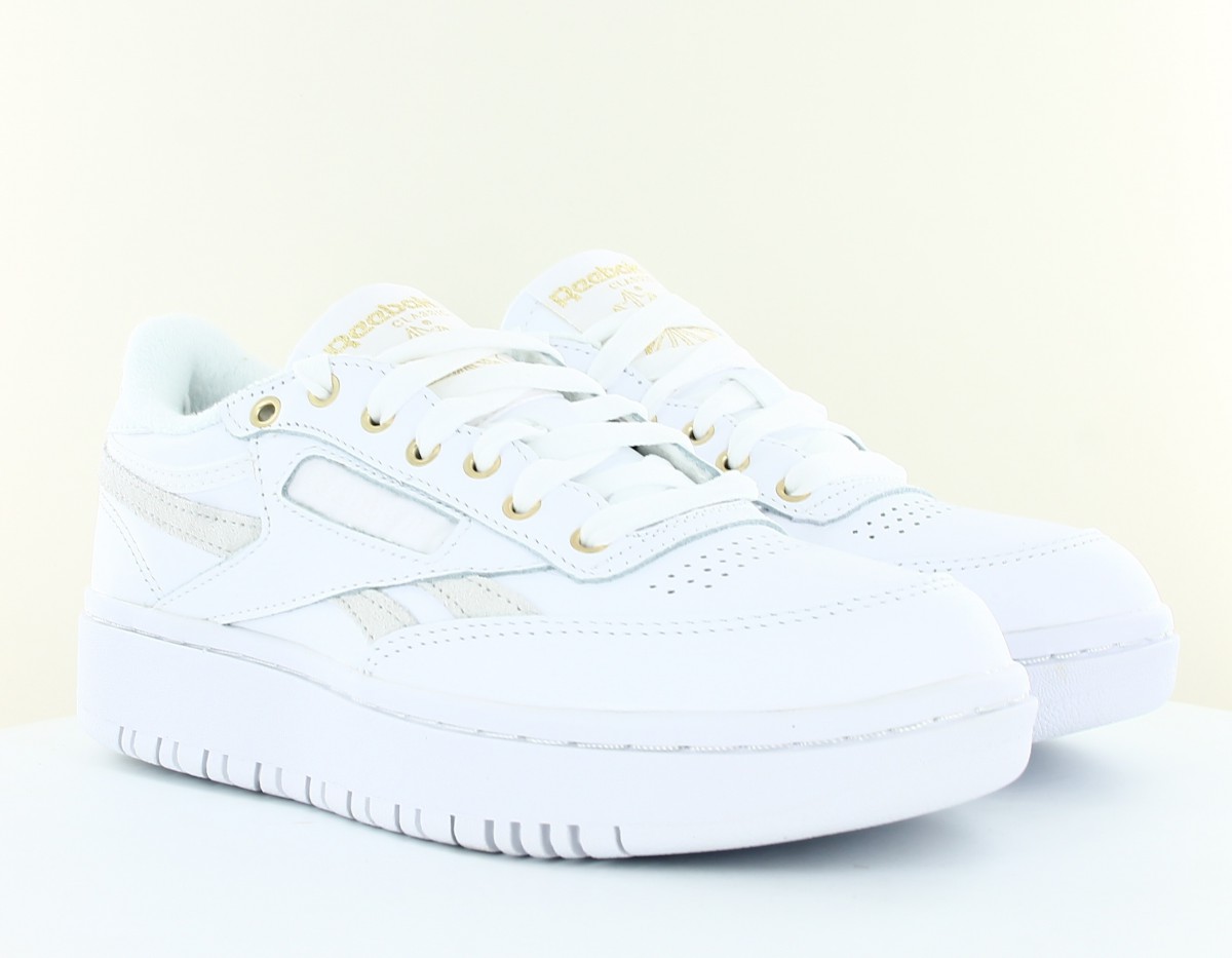 Reebok Club c double blanc beige or