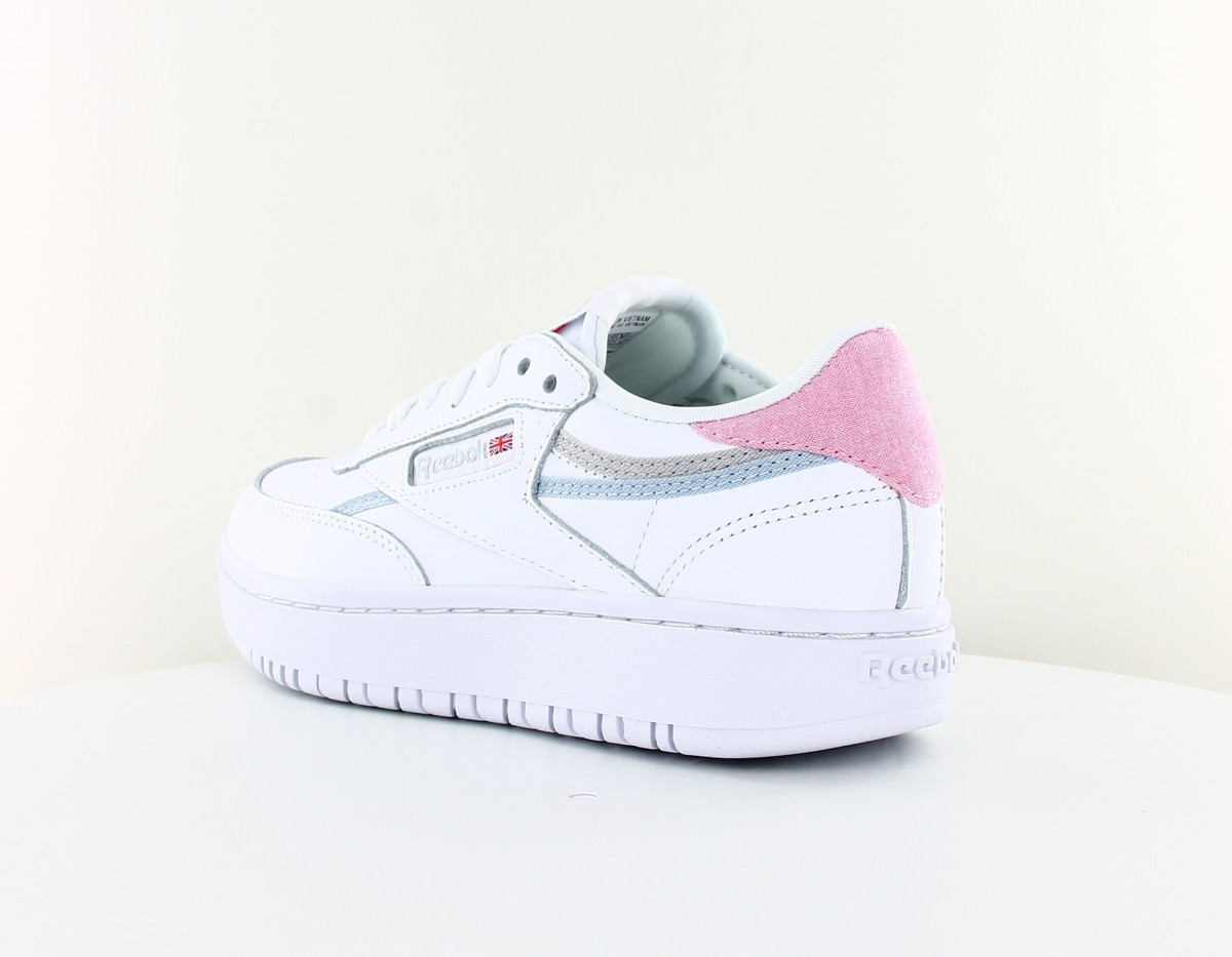 Reebok Club c double blanc bleu rose