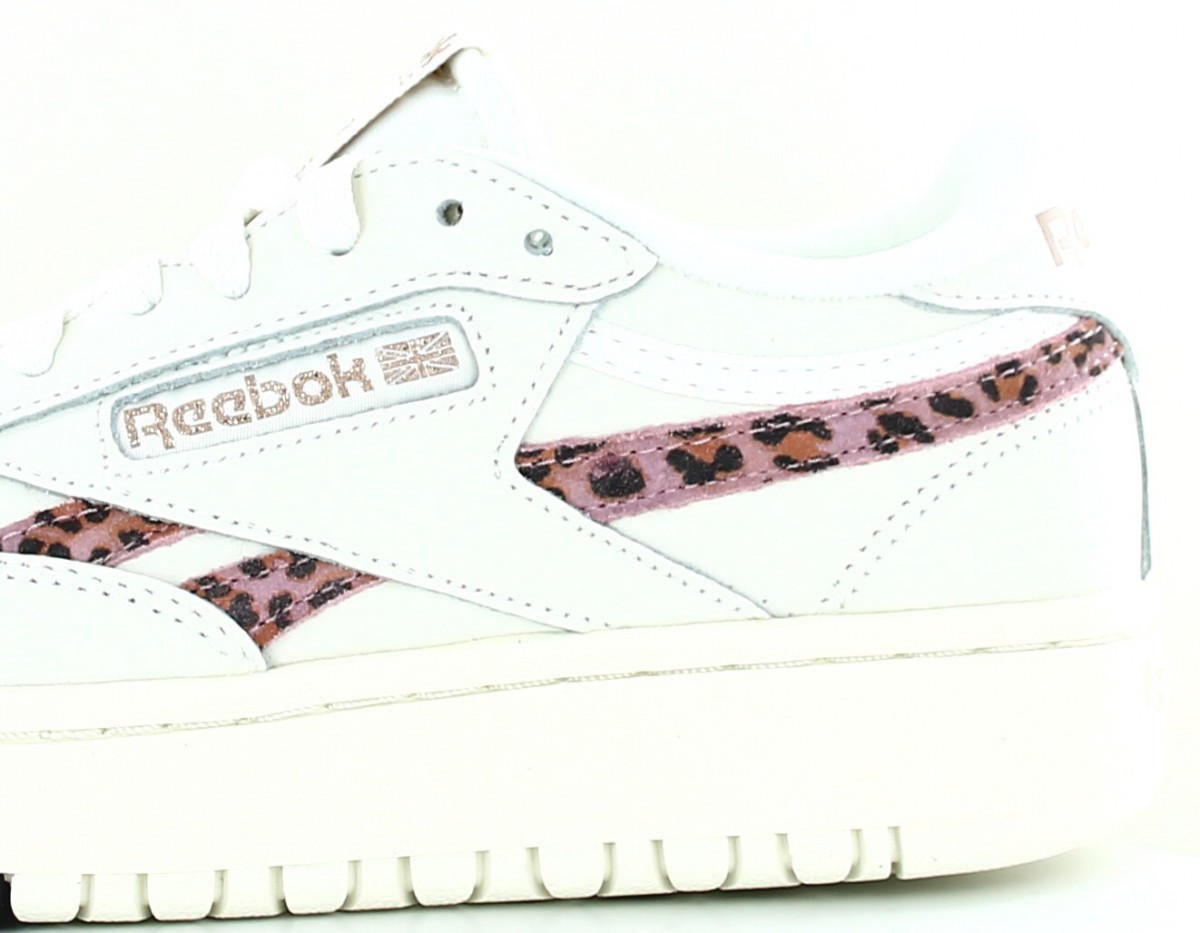 Reebok Club c double blanc casse rose cheetah