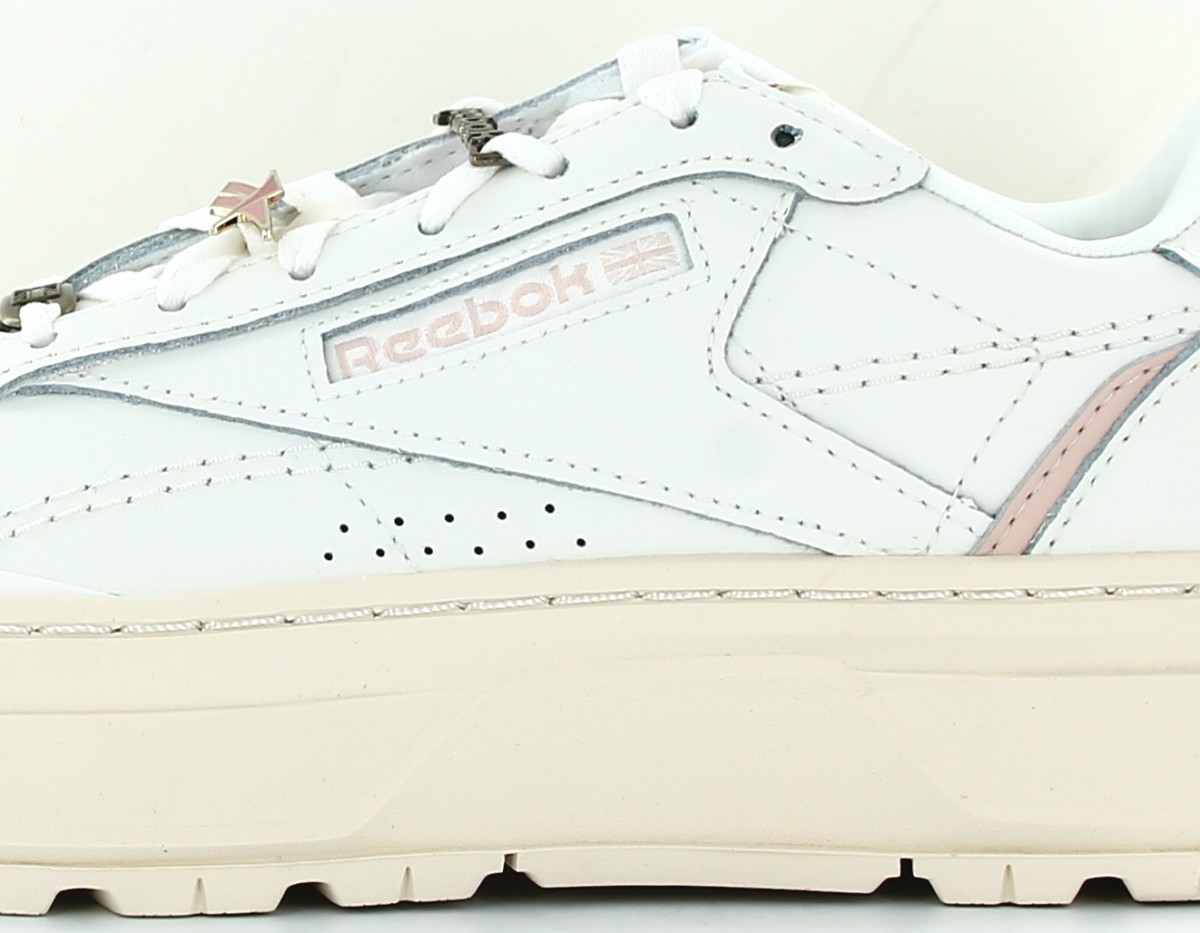 Reebok Club c double geo radicalm blanc rouge rose beige