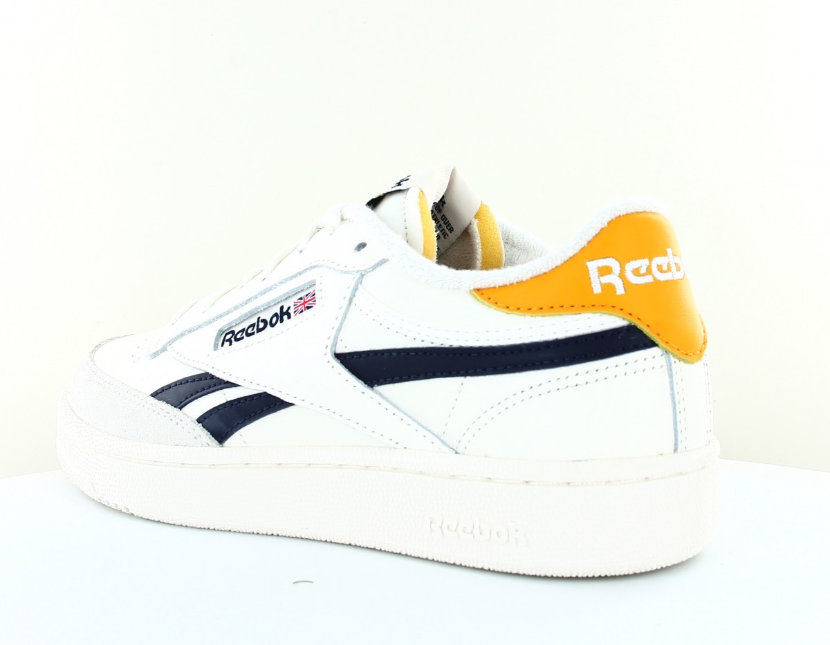 Reebok Club c revenge blanc cassé bleu marine jaune