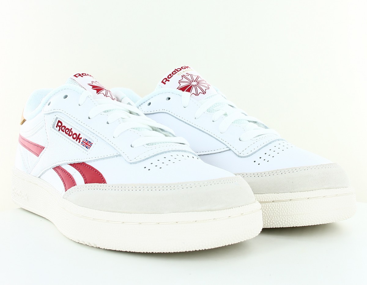 Reebok Club c revenge blanc rouge marron clair