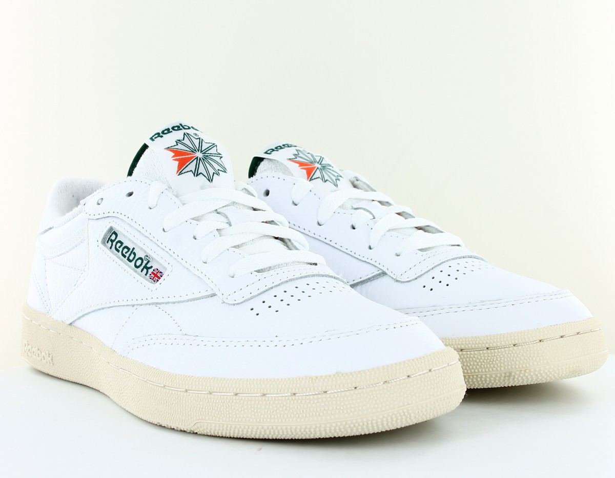 Reebok Club c 85 terry tongue blanc vert beige