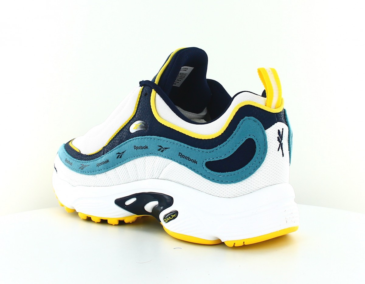 Reebok Daytona dmx vector blanc bleu jaune