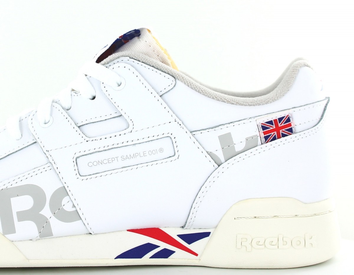 Reebok Workout plus mu vector blanc bleu rouge