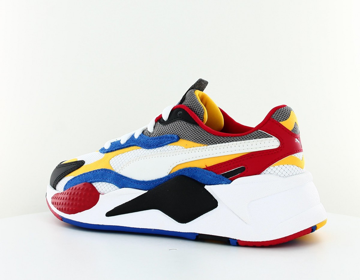 Puma Rsx 3 puzzle junior blanc rouge noir bleu jaune