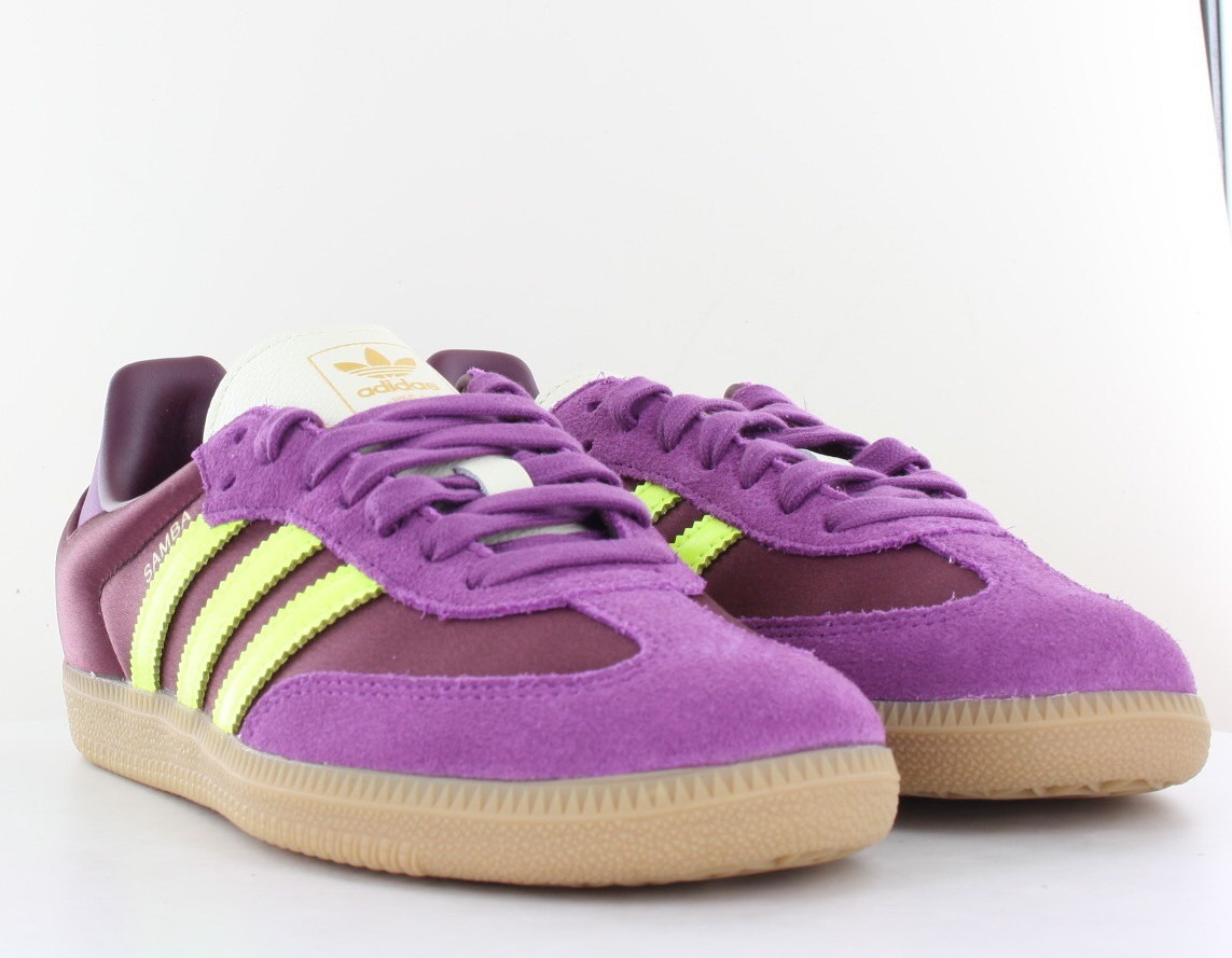 Adidas Samba og bordeaux rose jaune beige satin