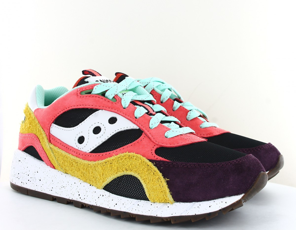 Saucony Shadow 6000 trailian noir corail jaune violet bleu