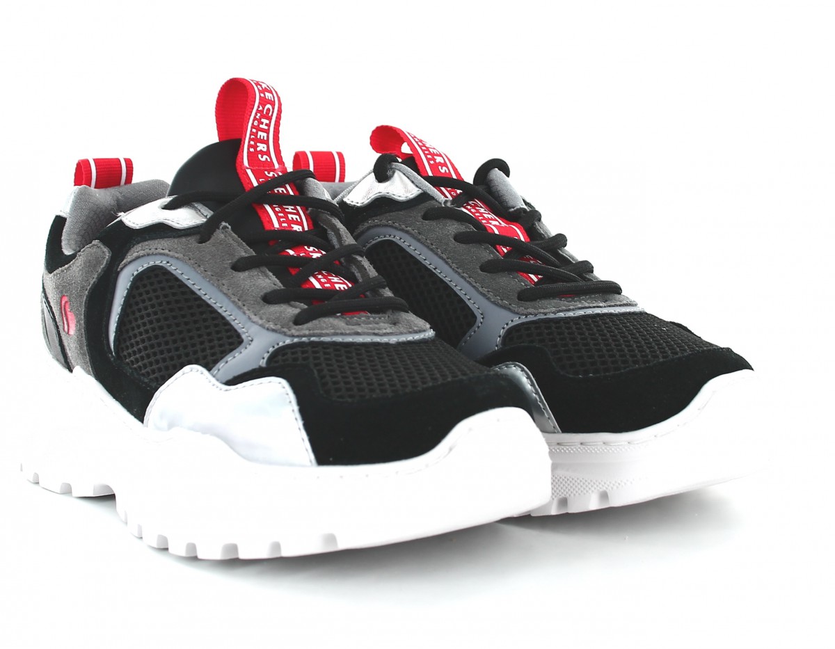 Skechers B rad kicks love noir gris blanc rouge