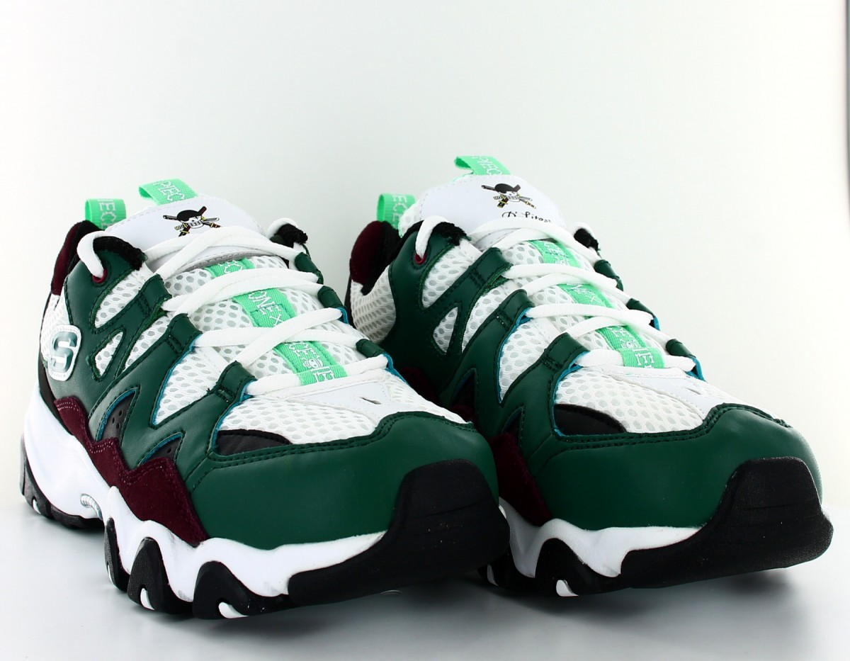 Skechers D lites x one piece zoro-blanc-vert-bordeaux