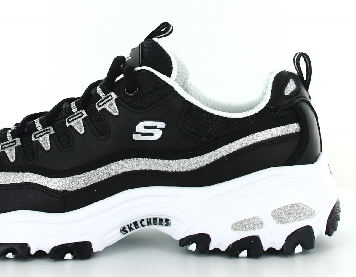 Skechers D lites paillette Noir-argent