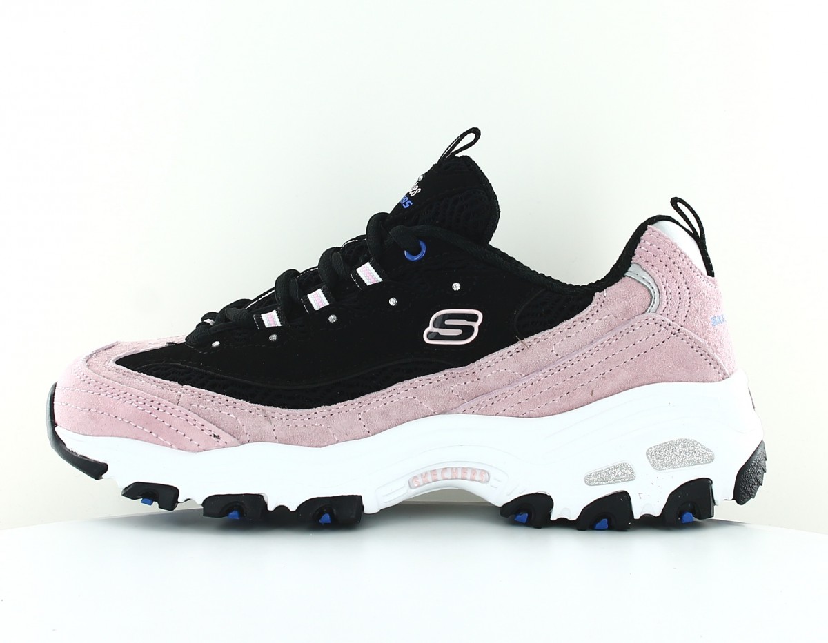 Skechers D lites moon view noir rose blanc