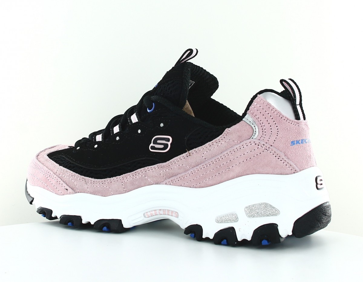 Skechers D lites moon view noir rose blanc