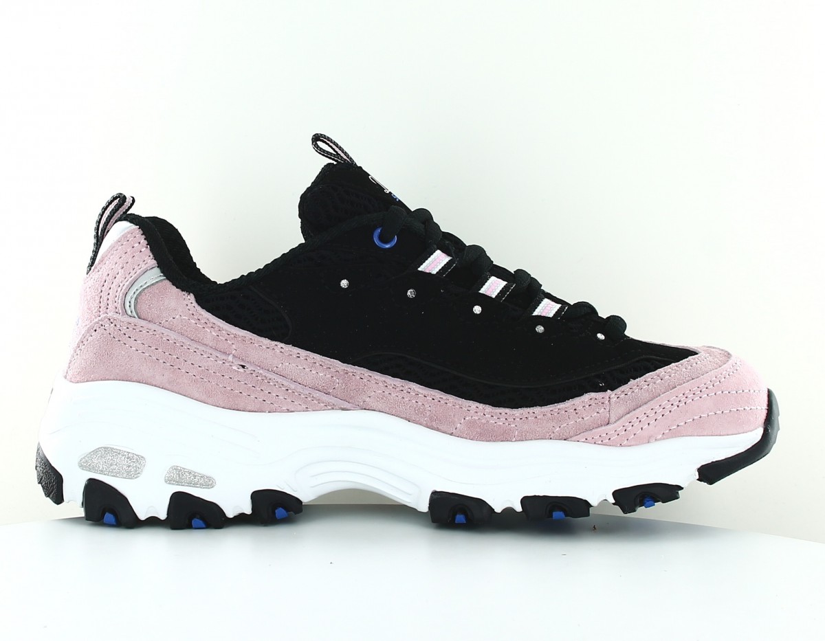 Skechers D lites moon view noir rose blanc