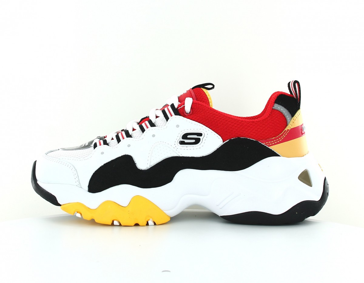 Skechers D'lites 3.0 x one piece sea and island blanc noir rouge jaune