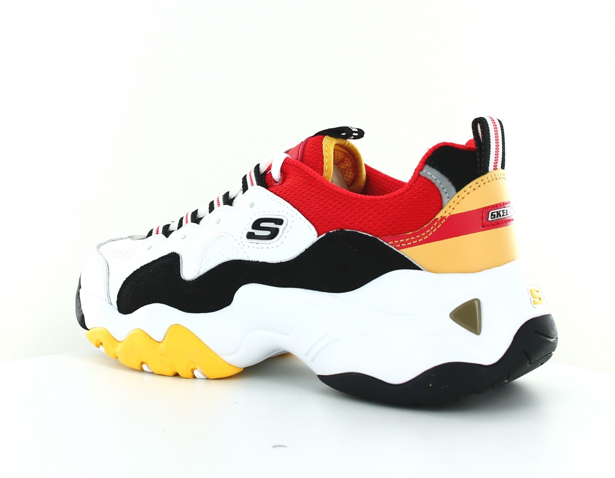 Skechers D'lites 3.0 x one piece sea and island blanc noir rouge jaune