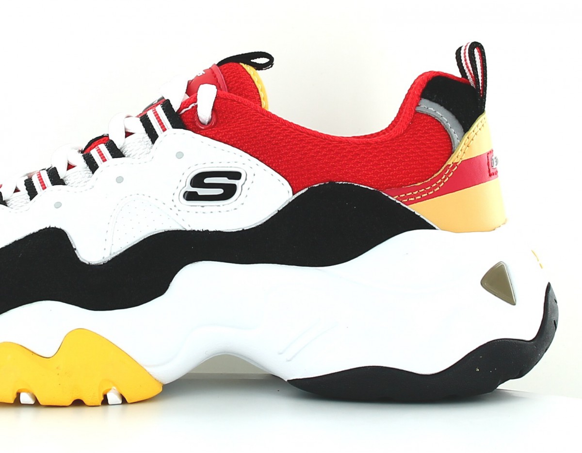 Skechers D'lites 3.0 x one piece sea and island blanc noir rouge jaune