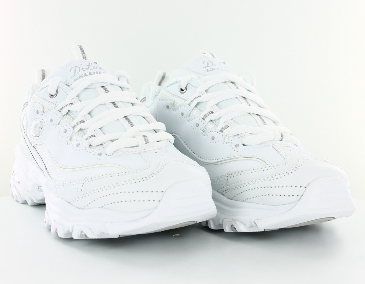 Skechers D lites blanc blanc argent