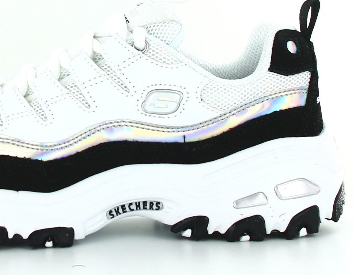 Skechers D'lites grand view blanc noir iridescent