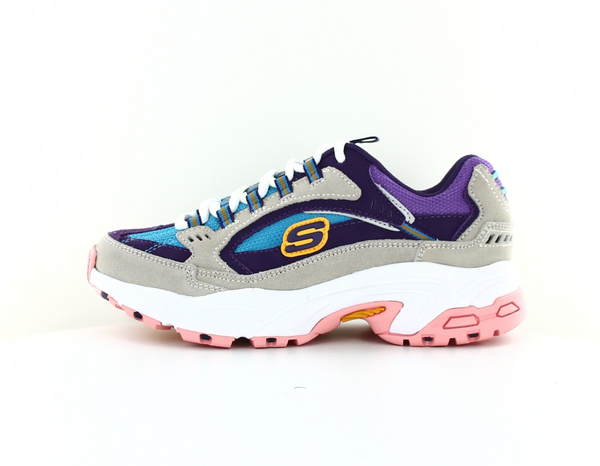 Skechers Stamina gris violet jaune bleu