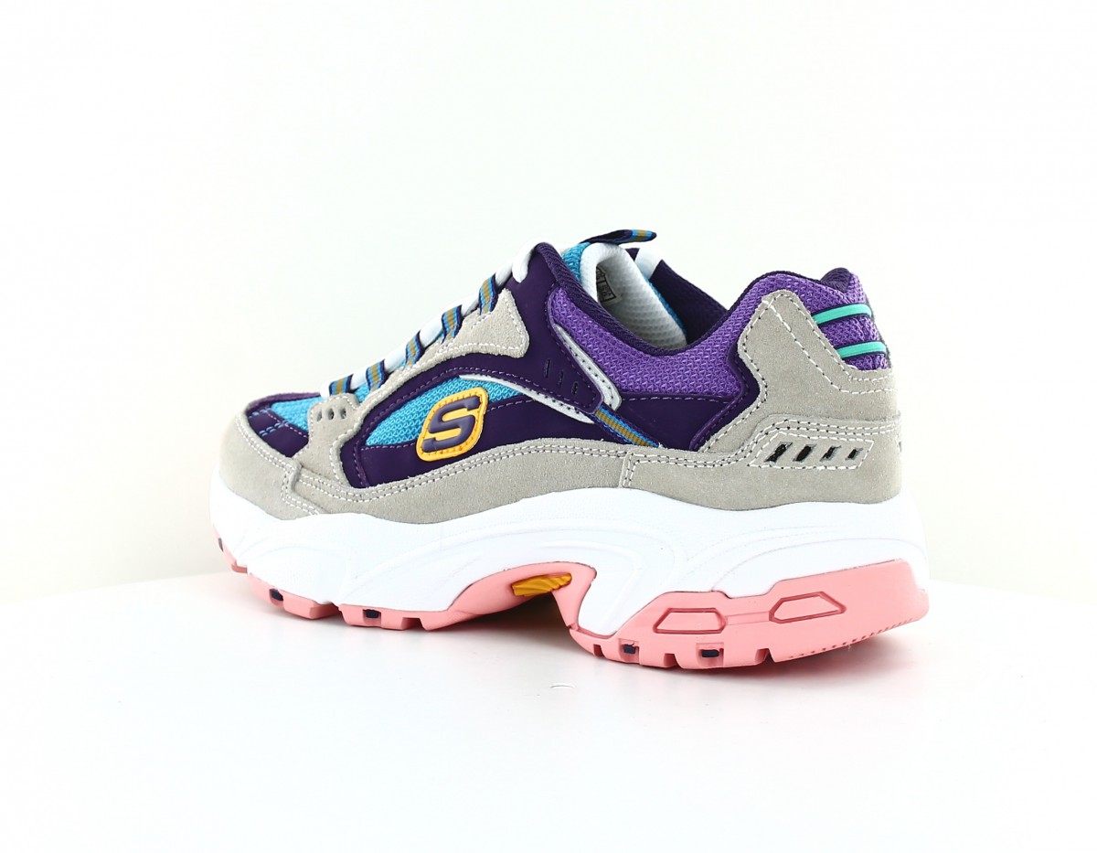 Skechers Stamina gris violet jaune bleu