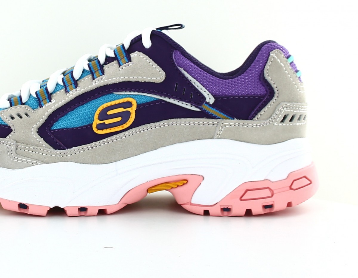 Skechers Stamina gris violet jaune bleu