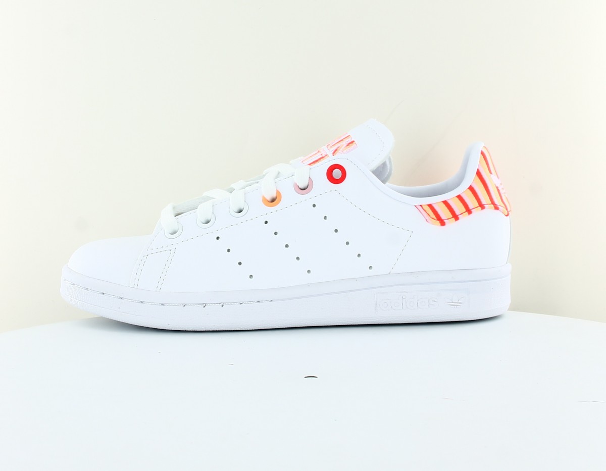 Adidas Stan smith femme blanc rose orange