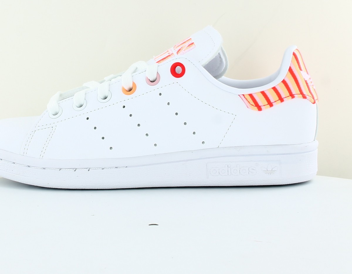 Adidas Stan smith femme blanc rose orange