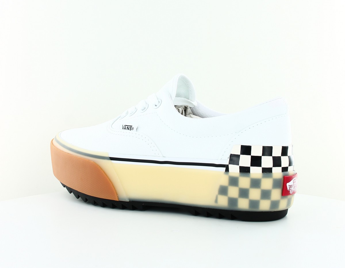 Vans Era stacked blanc damiers gomme