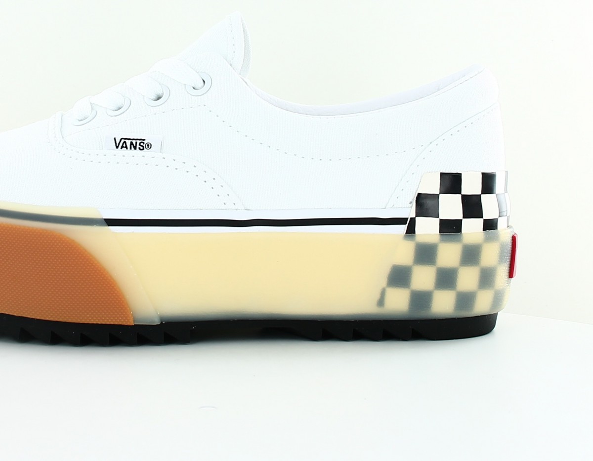 Vans Era stacked blanc damiers gomme