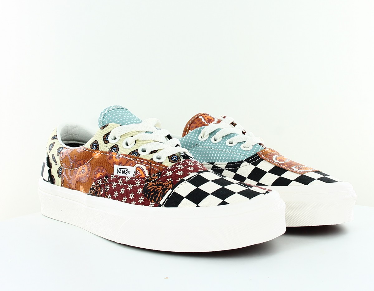 Vans Era tiger patchwork beige orange noir