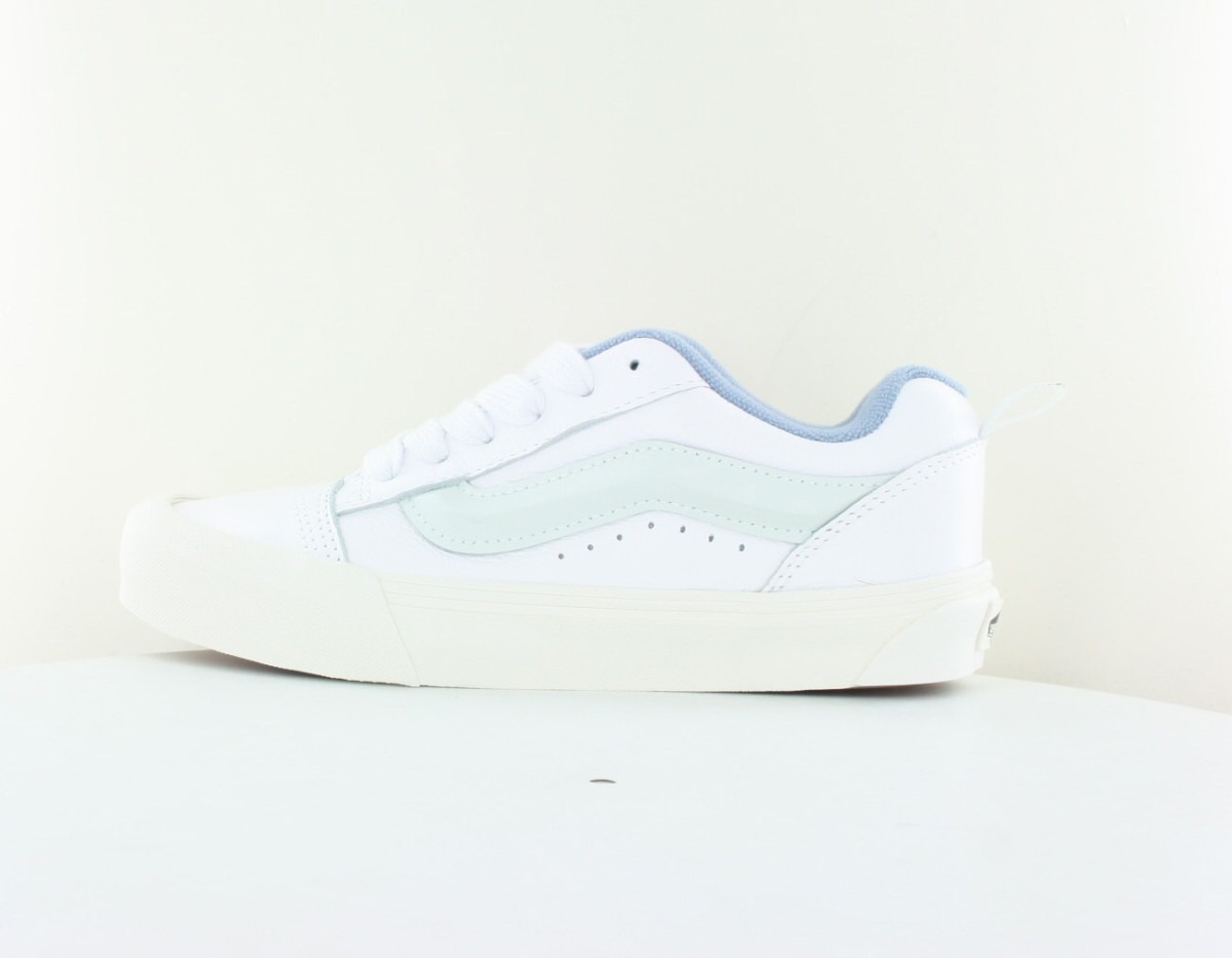 Vans Knu skool cuir blanc bleu ciel