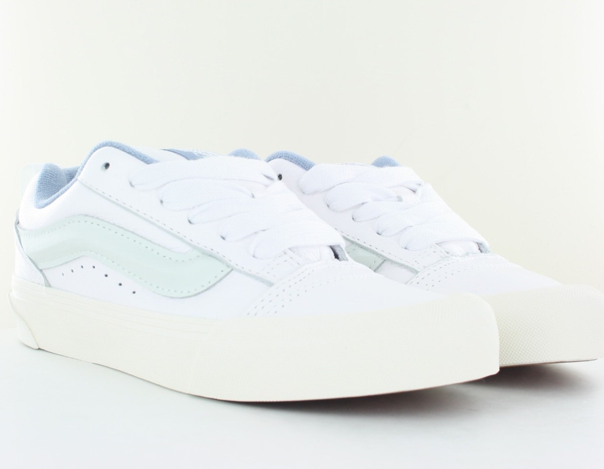 Vans Knu skool cuir blanc bleu ciel