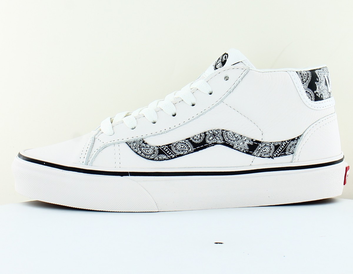 Vans Mid Skool 37 blanc bandana noir