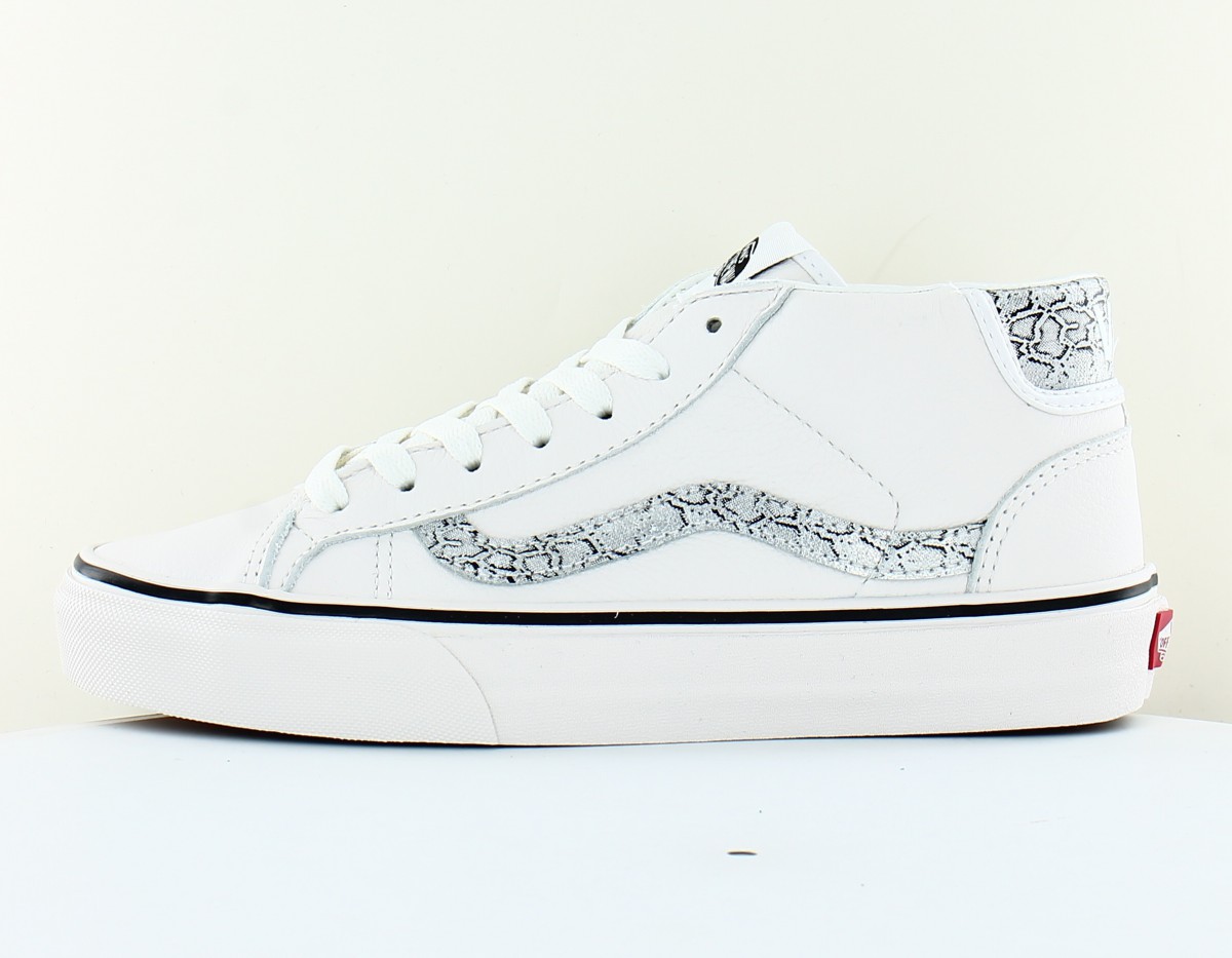 Vans Mid Skool 37 blanc serpent argent