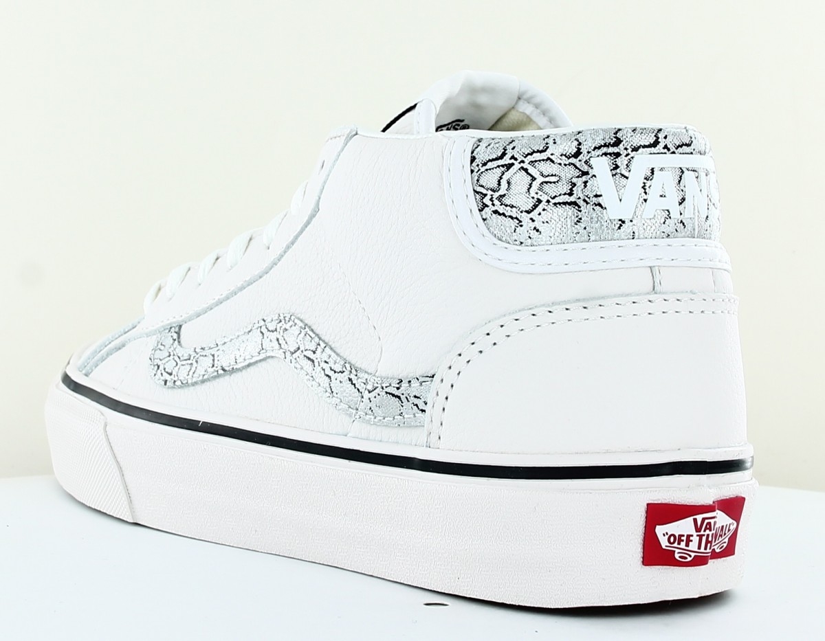 Vans Mid Skool 37 blanc serpent argent